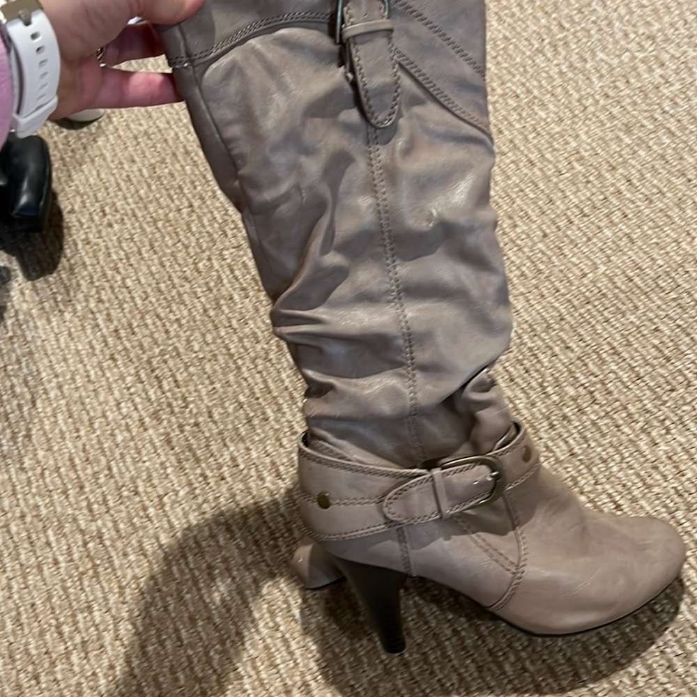 Tan high boots